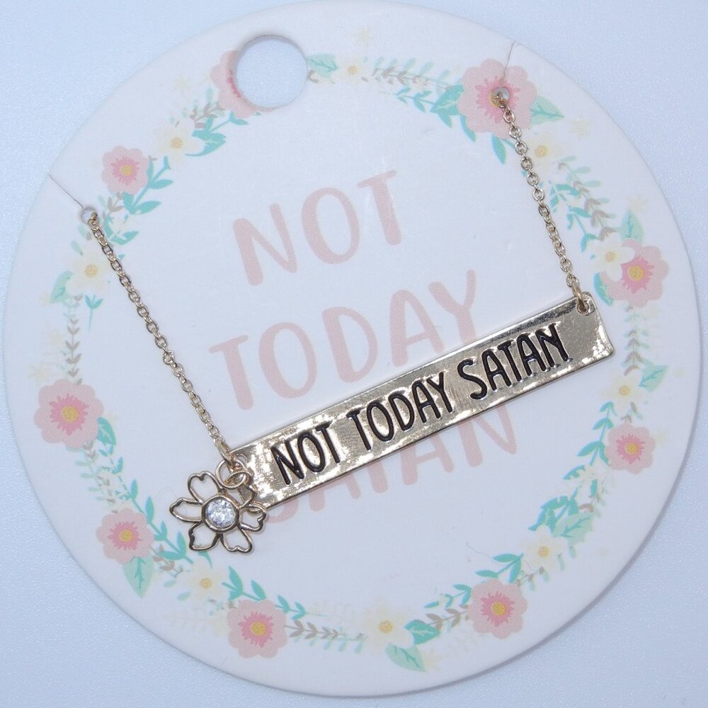 FREE when added to $35+ purchase - Hot Topic 'Not Today Satan' Necklace